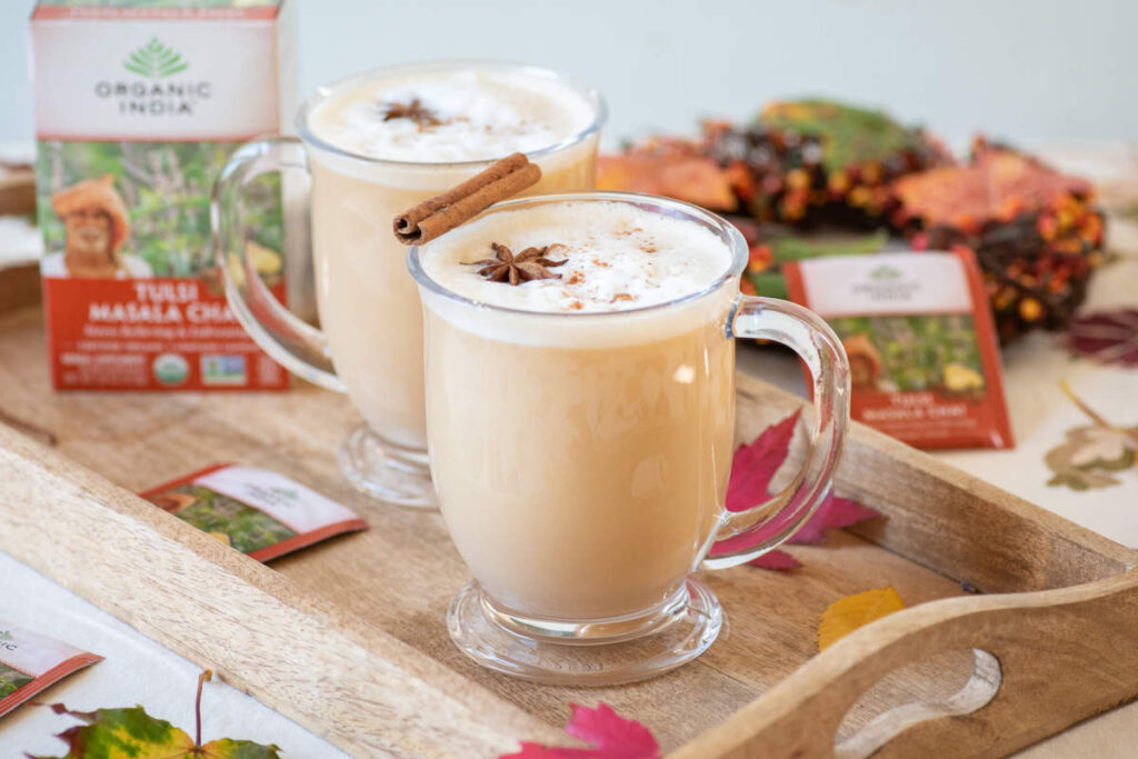 Classic Chai Tea Latte with Tulsi Organic India