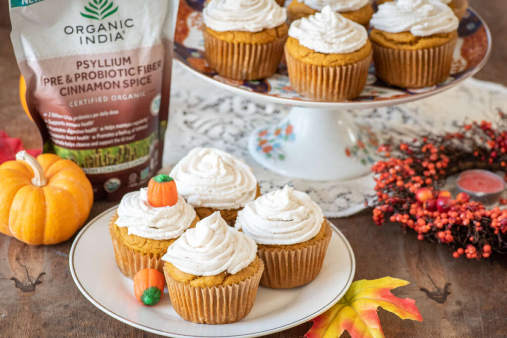 Gluten free pumpkin cupcakes with psyllium