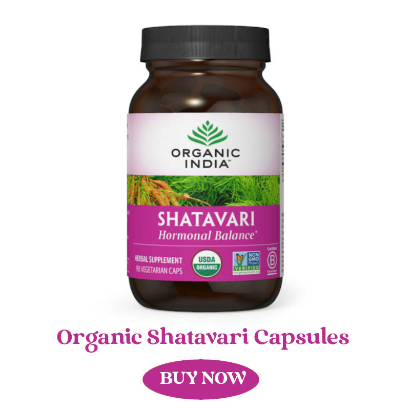 organic shatavari capsules for sacral chakra in dark amber glass jar
