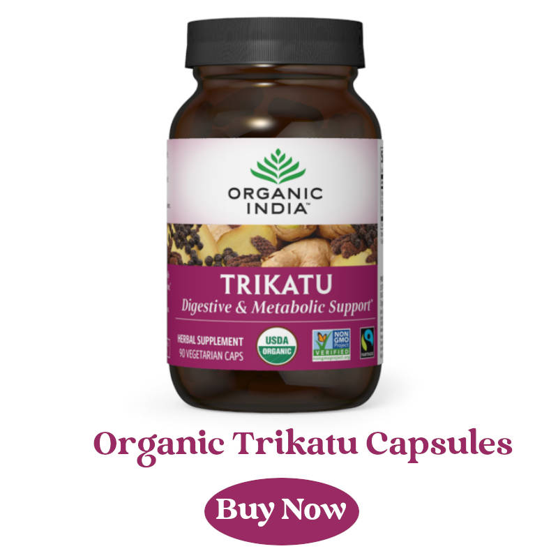 organic trikatu capsules, containing ginger, for female wellness.