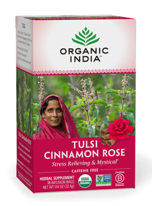 Tulsi Cinnamon Rose Herbal Tea Infusion