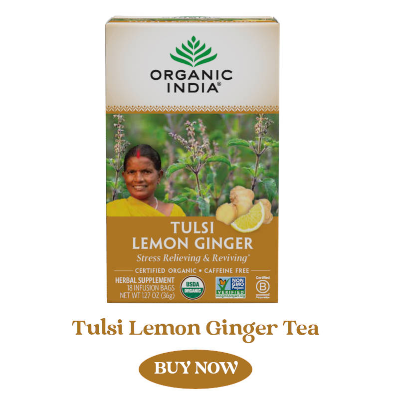 Tulsi lemon ginger tea for solar plexus chakra
