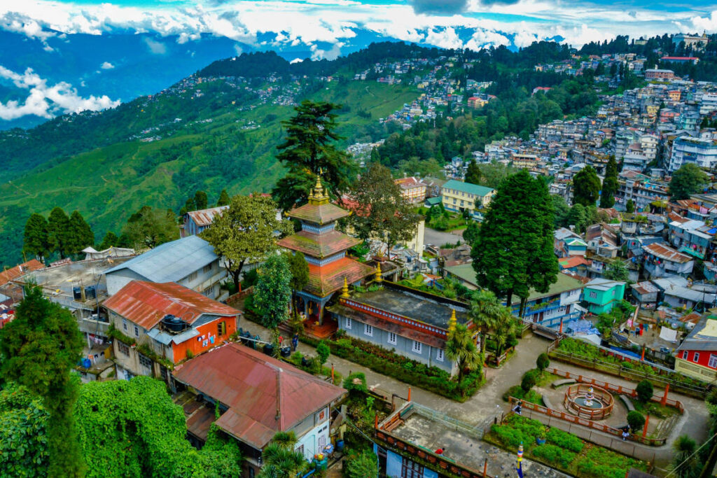 Darjeeling city nestled in the Eastern Himalayas 